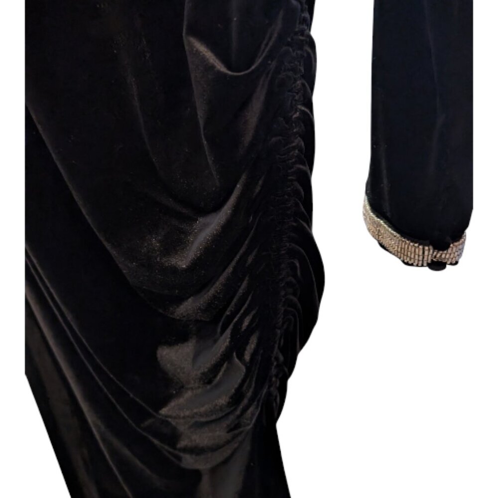 Anthropologie Black Velvet Long Gown XL Petite - Like New - Picture 4 of 5